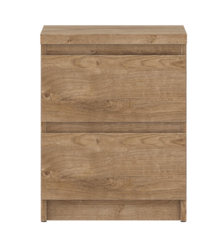 Fribo Bedside Cabinet 2 Drawer in Golden Ribbeck Oak