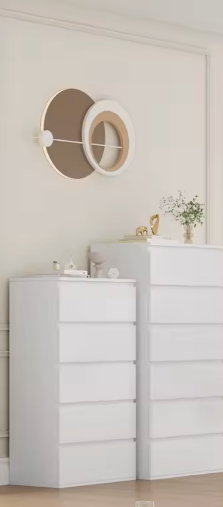 Modern 5 Drawer Chest with Door Storage Cabinet 100x80x40cm