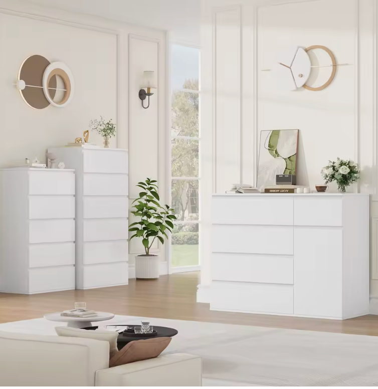 Modern 5 Drawer Chest with Door Storage Cabinet 100x80x40cm
