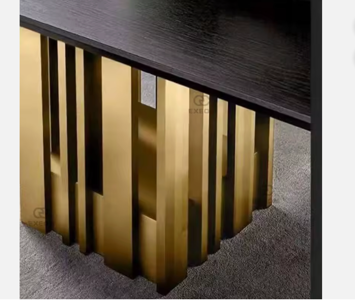 Luxury Marble Dining Table – Italian Style Rectangular Table with Stainless Steel Base