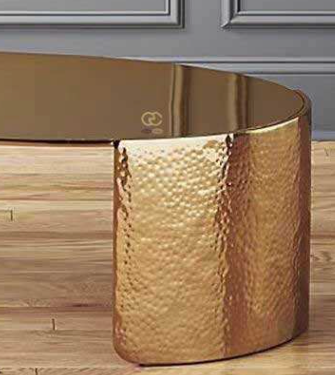 Luxury Italian Gold Metal Coffee Table – Oval Designer Living Room Centrepiece