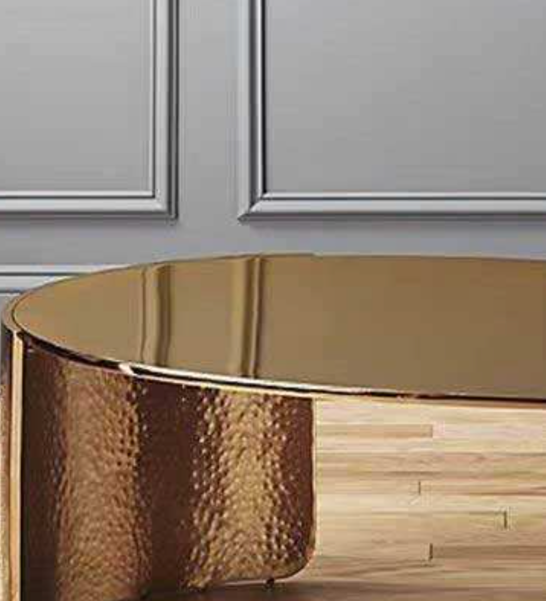 Luxury Italian Gold Metal Coffee Table – Oval Designer Living Room Centrepiece