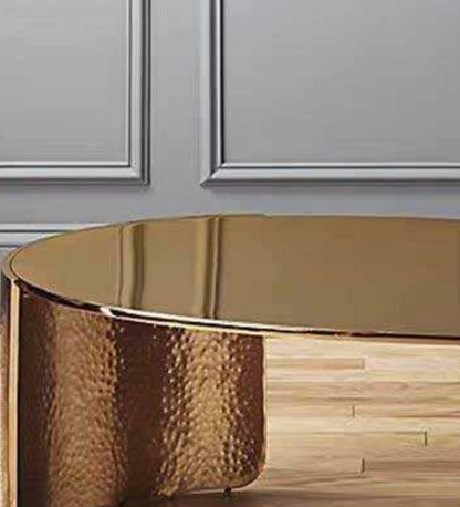 Luxury Italian Gold Metal Coffee Table – Oval Designer Living Room Centrepiece