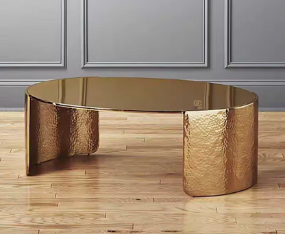 Luxury Italian Gold Metal Coffee Table – Oval Designer Living Room Centrepiece