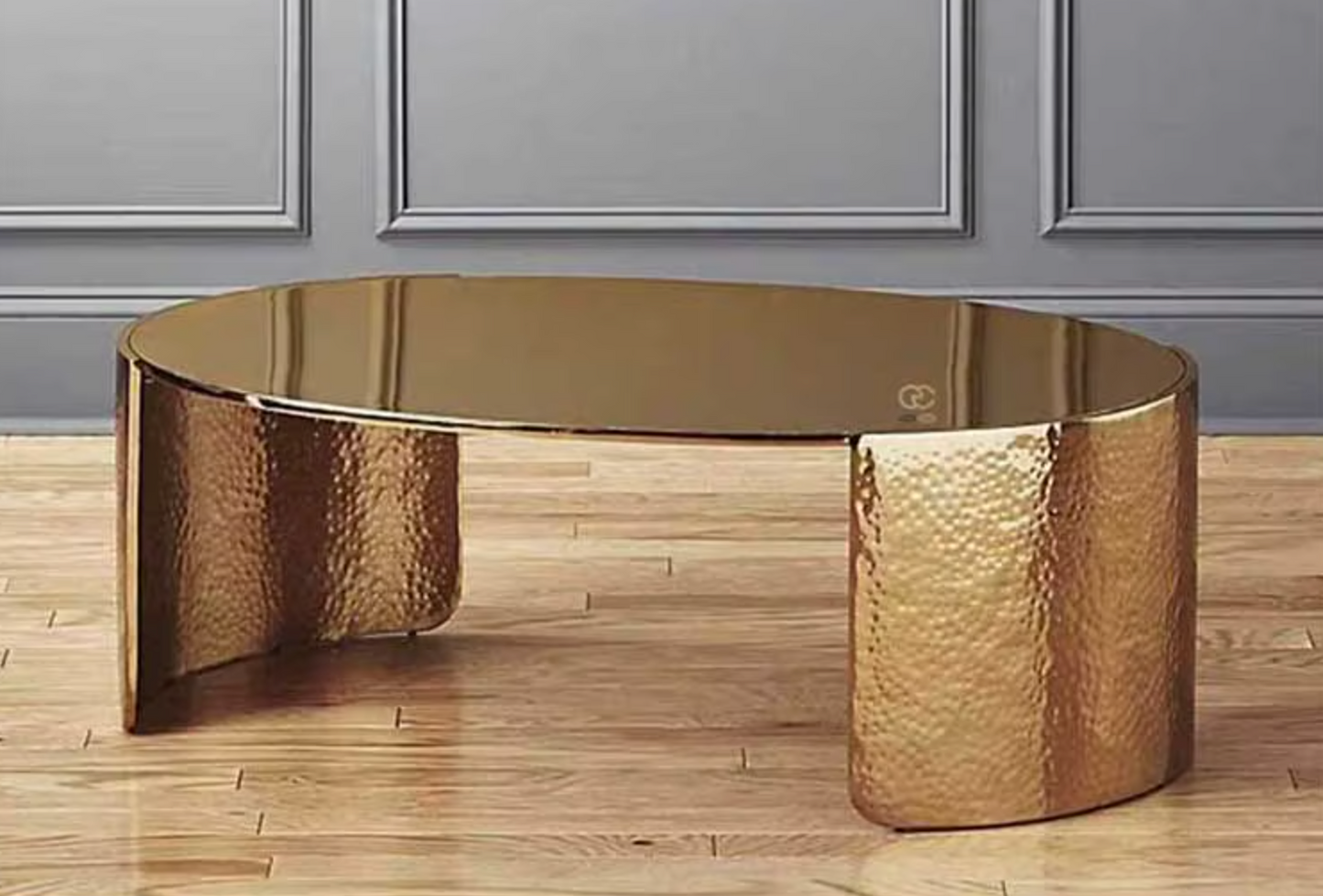 Luxury Italian Gold Metal Coffee Table – Oval Designer Living Room Centrepiece