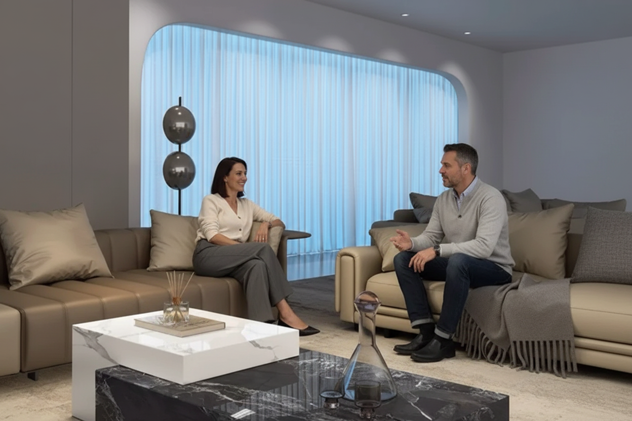 Contemporary Stone-Top Coffee Table | Hidden Storage | Black & White