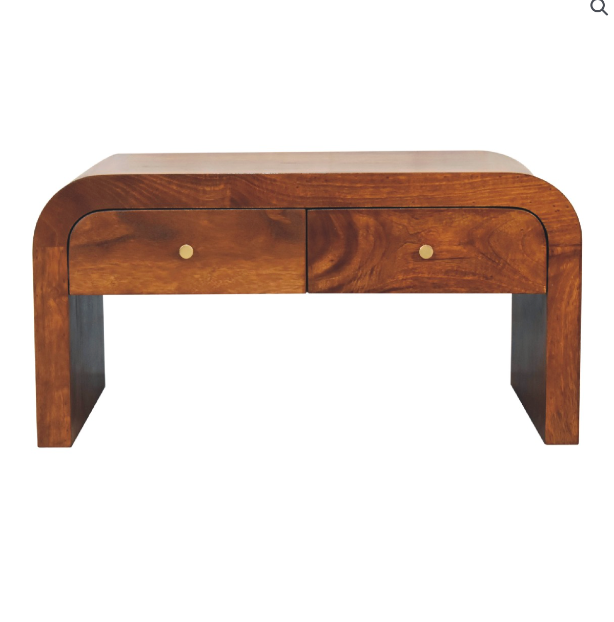 The Woodsmith Darcy Coffee Table – Solid Mango Wood | Four-Drawer Storage | Chestnut Finish