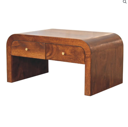 The Woodsmith Darcy Coffee Table – Solid Mango Wood | Four-Drawer Storage | Chestnut Finish