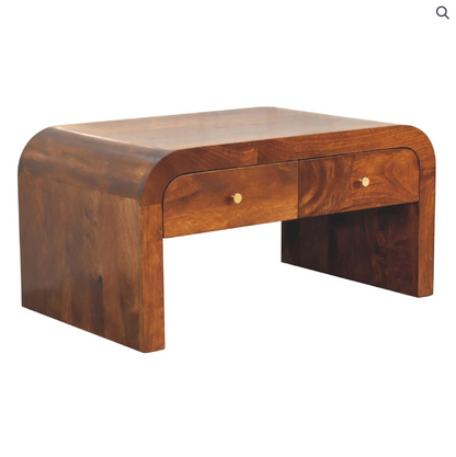 The Woodsmith Darcy Coffee Table – Solid Mango Wood | Four-Drawer Storage | Chestnut Finish