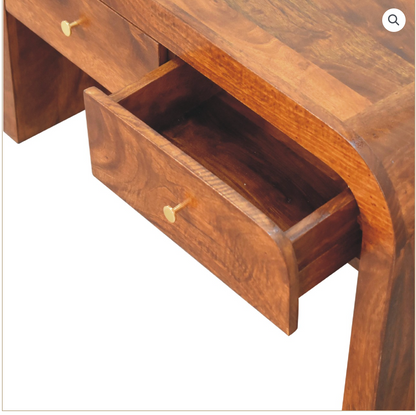 The Woodsmith Darcy Coffee Table – Solid Mango Wood | Four-Drawer Storage | Chestnut Finish