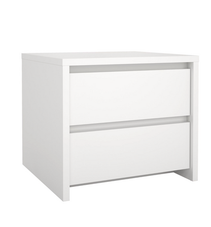 Next Nightstand – 2 Drawer Bedside Table | White