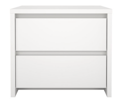 Next Nightstand – 2 Drawer Bedside Table | White