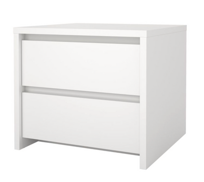Next Nightstand – 2 Drawer Bedside Table | White