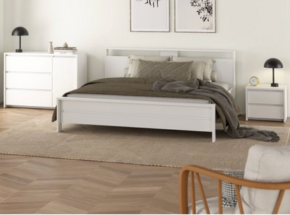 Next Nightstand – 2 Drawer Bedside Table | White