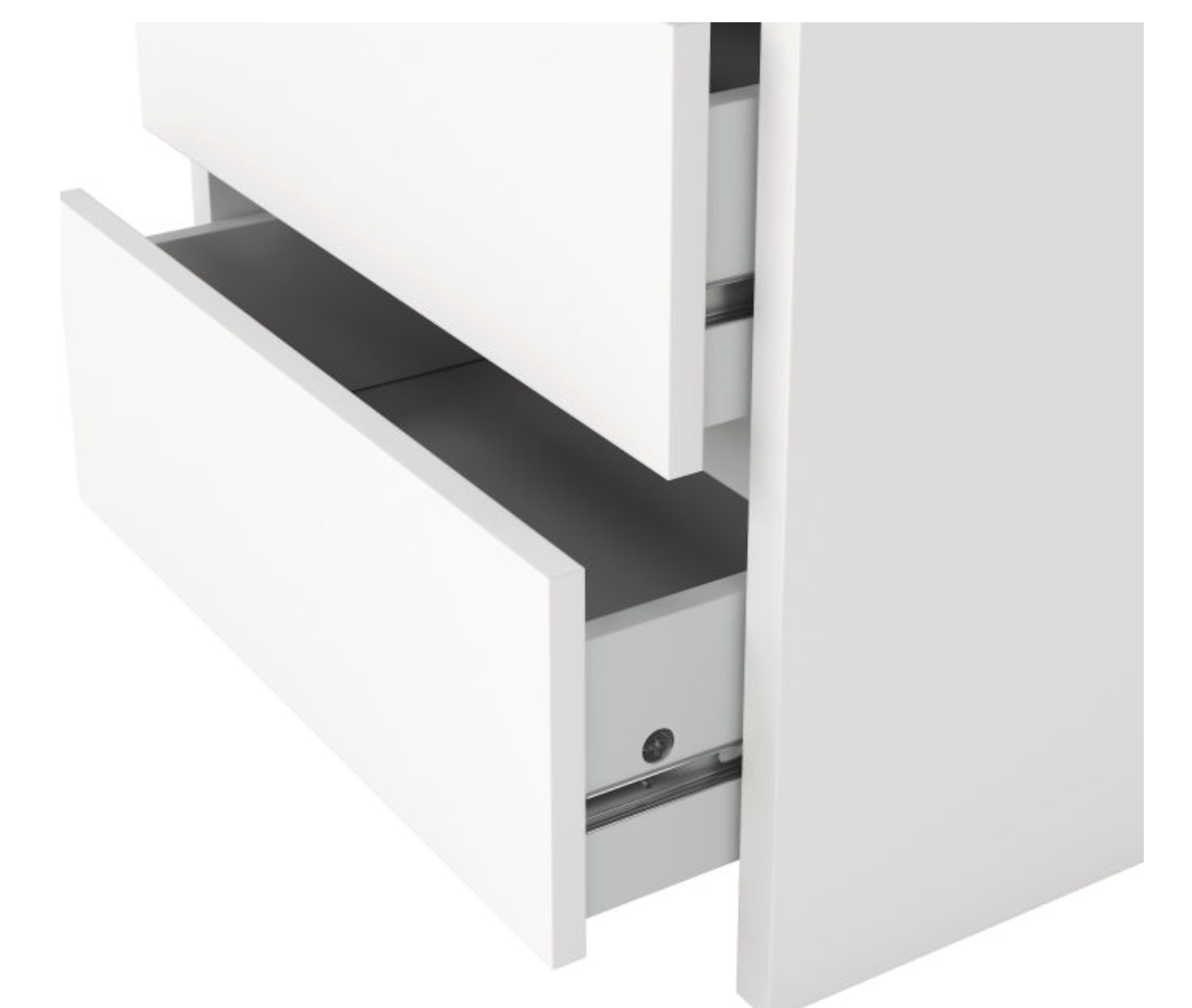 Next Nightstand – 2 Drawer Bedside Table | White