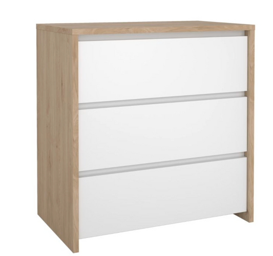 Next Chest of Drawers – 3 Drawer | Jackson Hickory & White Gloss
