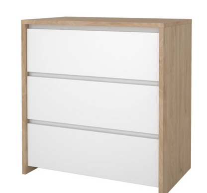 Next Chest of Drawers – 3 Drawer | Jackson Hickory & White Gloss