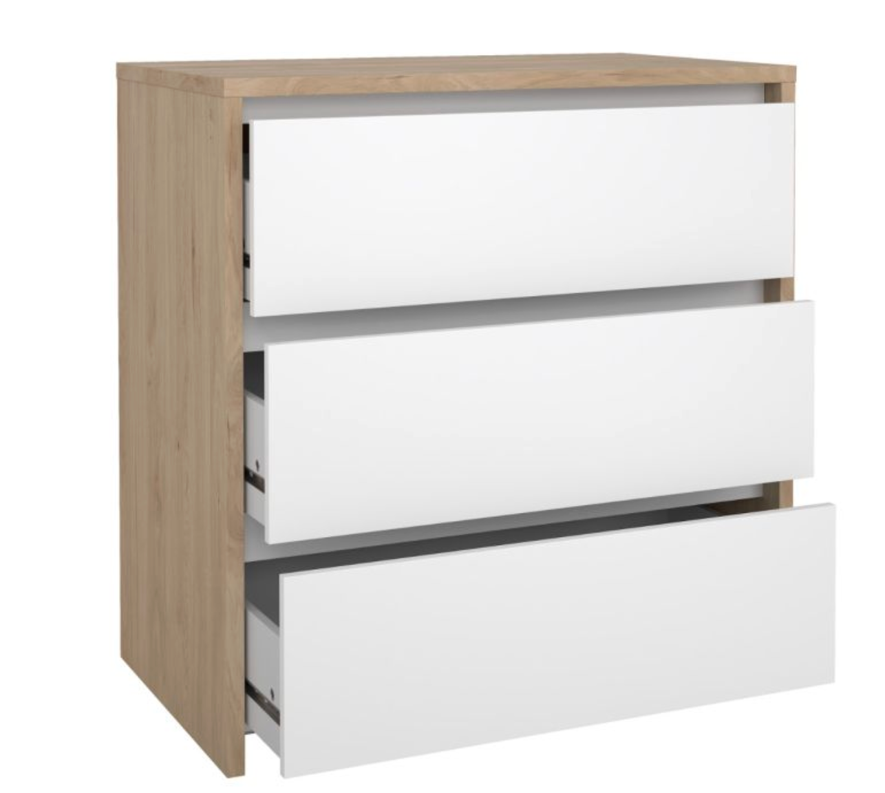 Next Chest of Drawers – 3 Drawer | Jackson Hickory & White Gloss