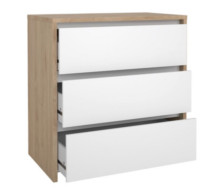 Next Chest of Drawers – 3 Drawer | Jackson Hickory & White Gloss