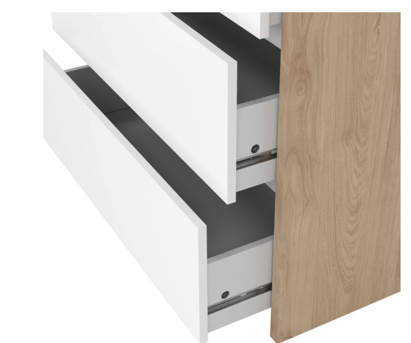 Next Chest of Drawers – 3 Drawer | Jackson Hickory & White Gloss