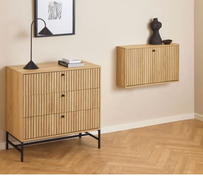 Albany Slim Shoe Cabinet – Flip Door | Oak Effect