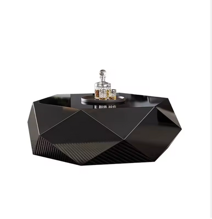 Luxury Geometric Gold Coffee Table – Modern Italian Designer Center Table for Living Room Décor