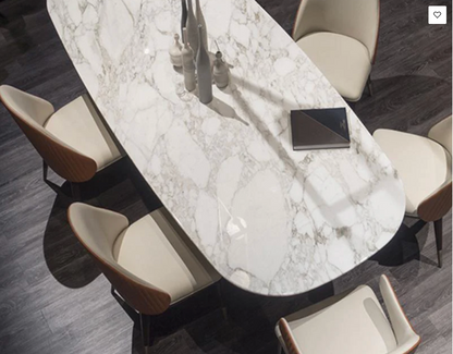 Golden Marble Dining Table Set