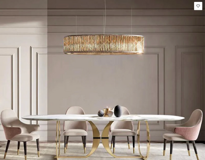 Golden Marble Dining Table Set
