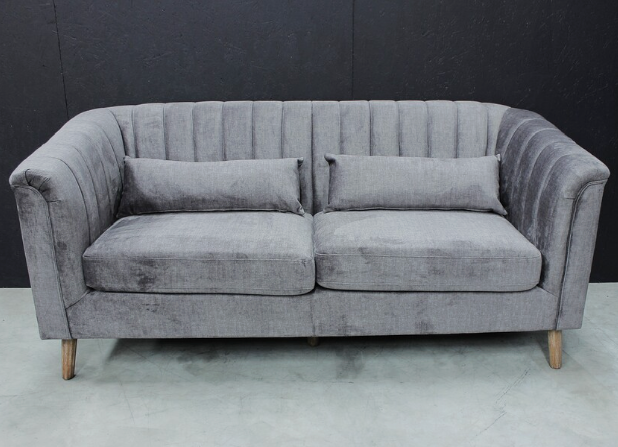 Monza Velvet 3 Seater  Sofa in Graphite