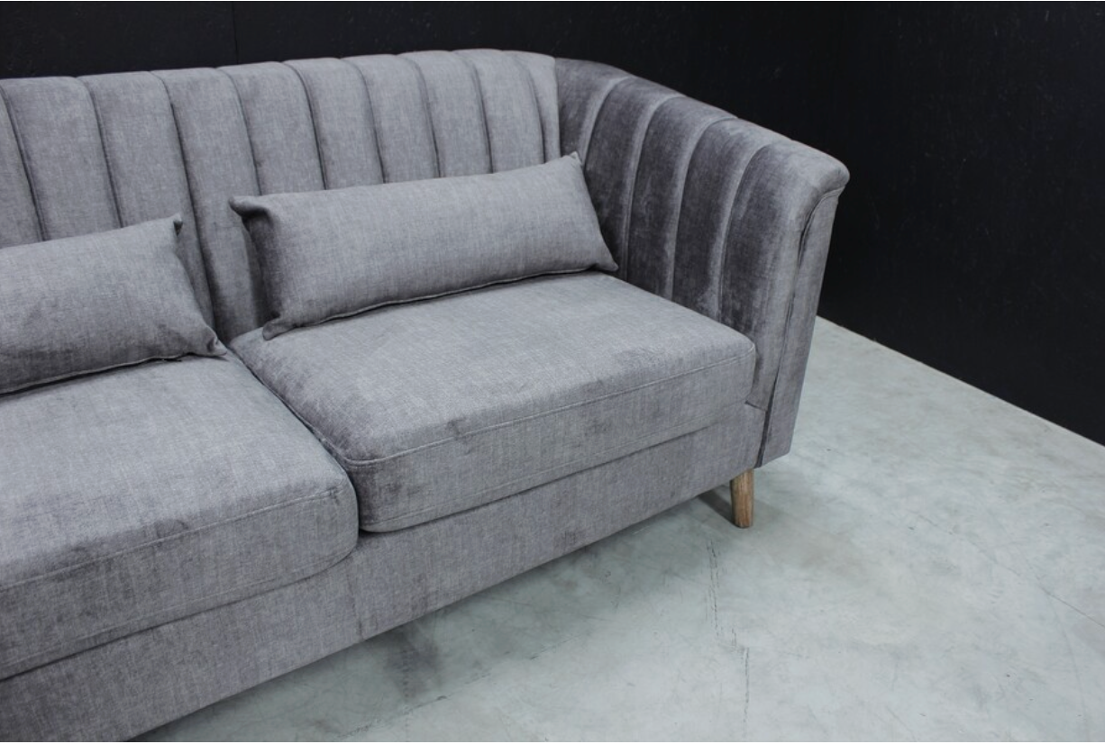 Monza Velvet 3 Seater  Sofa in Graphite