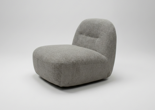 Sienna Oversized Swivel Chair In Boucle Stone