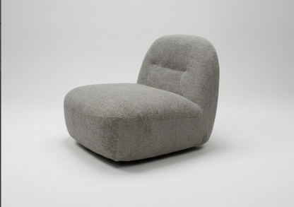 Sienna Oversized Swivel Chair In Boucle Stone