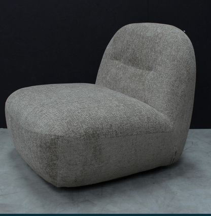 Sienna Oversized Swivel Chair In Boucle Stone