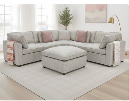 Santorini Sofa Grey Large Corner with Footstool