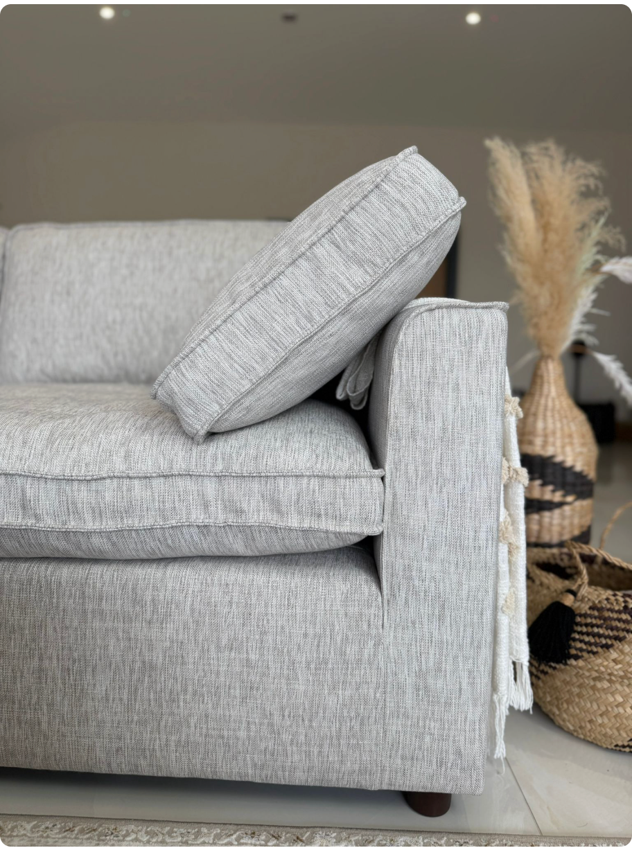 Santorini Sofa Grey Large Corner with Footstool