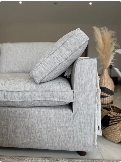 Santorini Sofa Grey Large Corner with Footstool