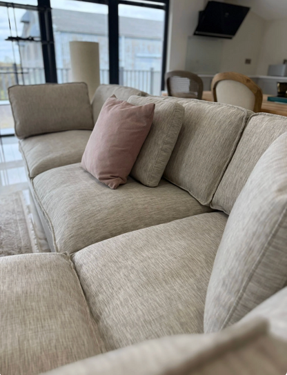 Santorini Sofa Grey Large Corner with Footstool