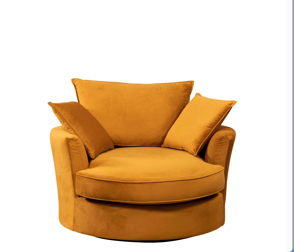 VF Velvet Swivel Base Cuddle Chair