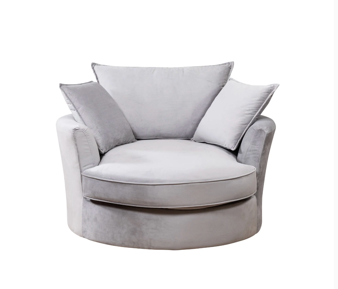 VF Velvet Swivel Base Cuddle Chair