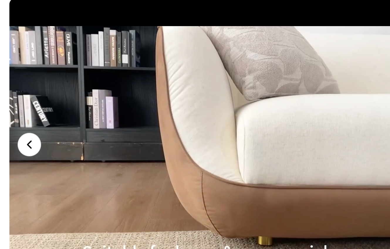 Luxury Modern 3-Seater Fabric Sofa Brown and White