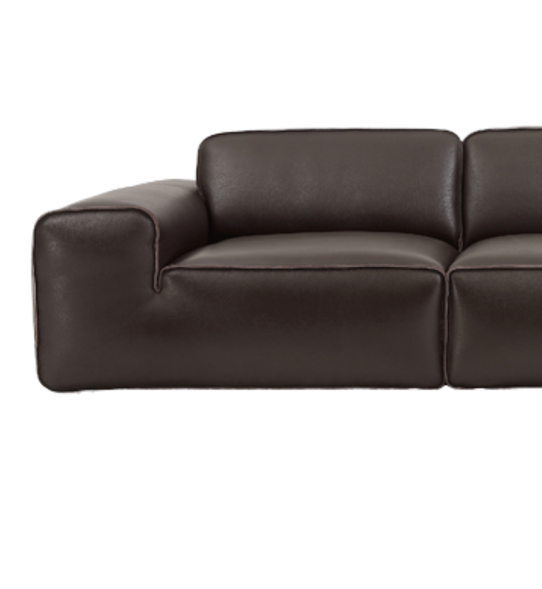 Modern Black Genuine Leather Sectional Sofa – 3–4 Seater Luxury Living Room Suite (3500 × 1200 × 780 mm)