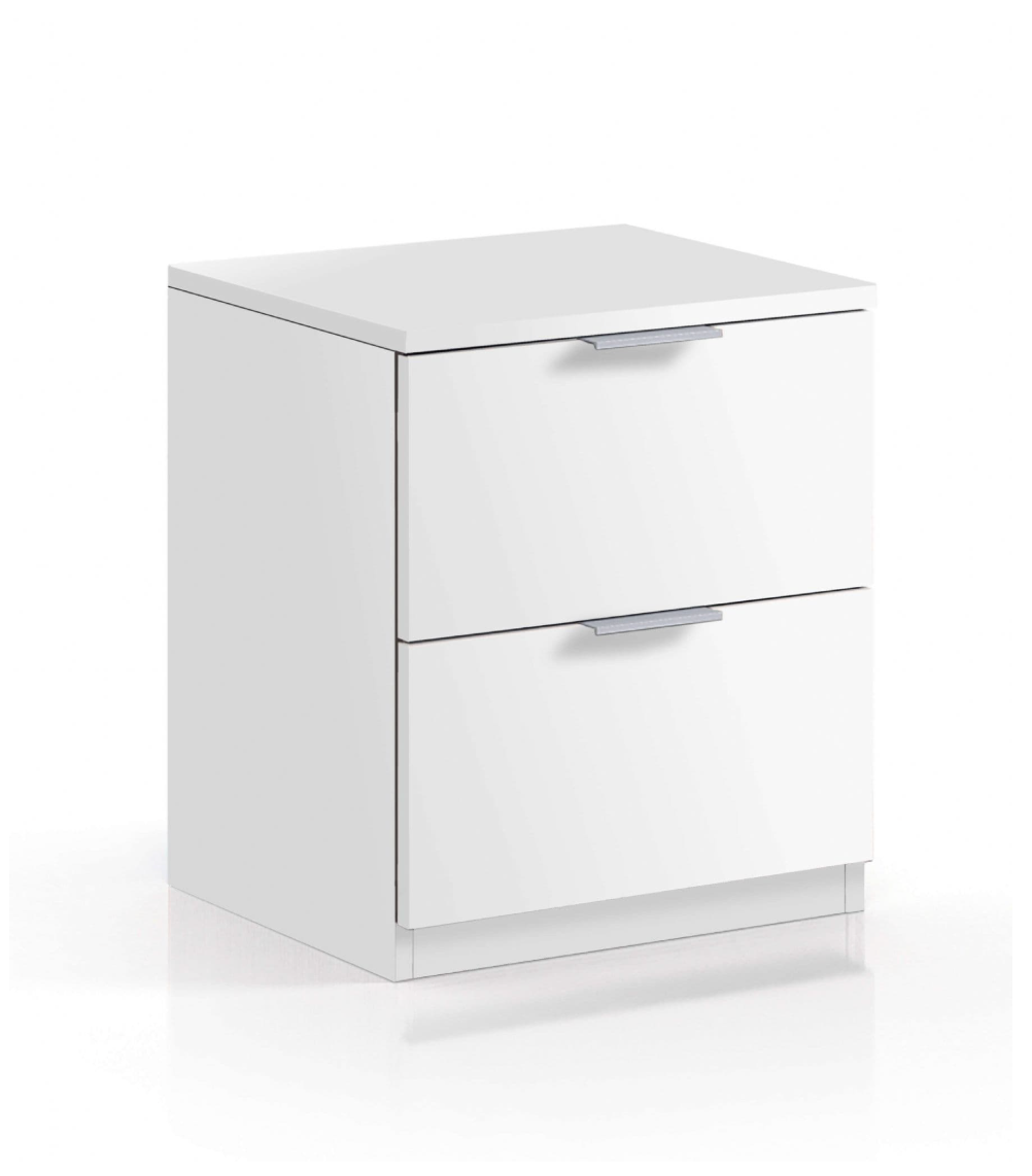 Nina 2 Drawer Bedside Cabinet Artic White