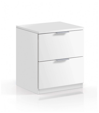 Nina 2 Drawer Bedside Cabinet Artic White