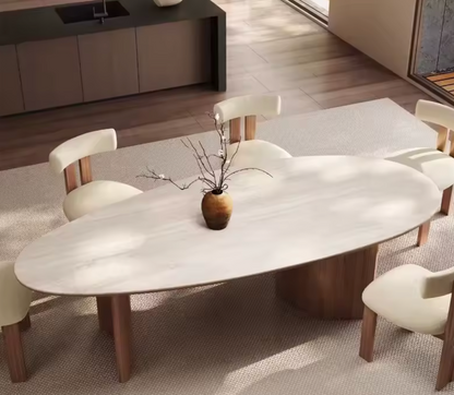 Modern Nordic Marble Dining Table Set with 6 Luxury Chairs |1800mm