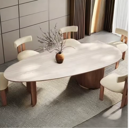 Modern Nordic Marble Dining Table Set with 6 Luxury Chairs |1800mm