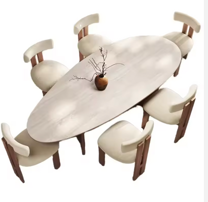 Modern Nordic Marble Dining Table Set with 6 Luxury Chairs |1800mm