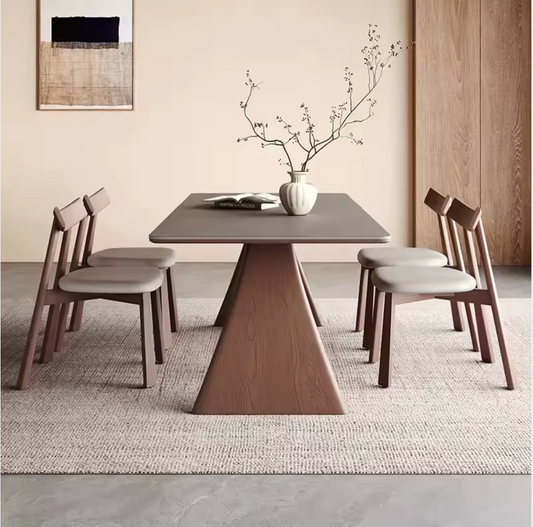 Modern Luxury Wooden Dining Table with Sintered Stone Top 1800mm