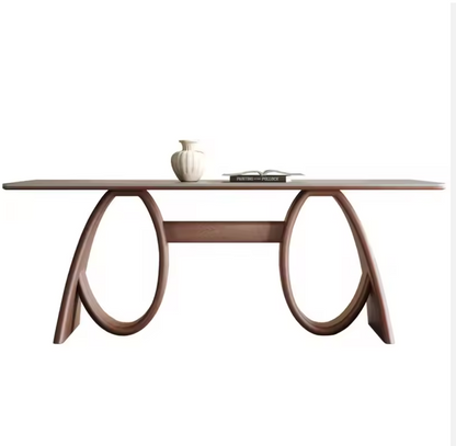Modern Luxury Wooden Dining Table with Sintered Stone Top 1800mm