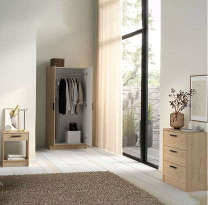 Escape Wardrobe, Chest and Nightstand in Jackson Hickory