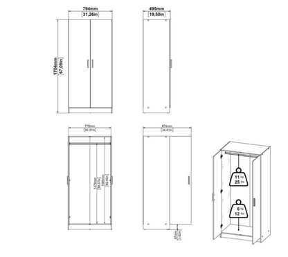 Escape Wardrobe, Chest and Nightstand in Jackson Hickory